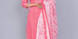 Printed Kurti Pant with Dupatta Set
