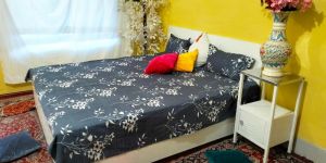 Grey Leaf Double Bed Sheet