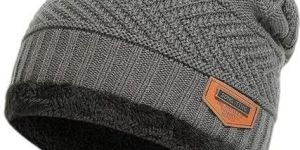 Mens Grey Winter Cap & Scarf Set