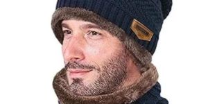 Mens Soft Winter Cap & Scarf Set