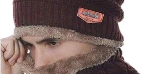 Mens Warm Winter Cap & Scarf Set