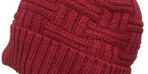 Red Woolen Beanie Caps