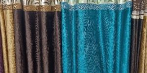 Heavy Chenille Patch Eyelet Curtains