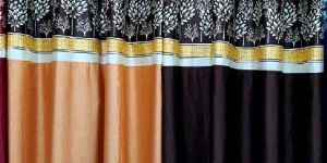 Long Crush Patch Eyelet Curtains