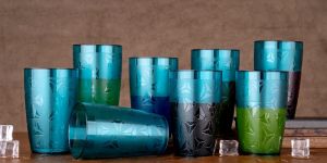 Unbreakable Plastic Diamond Glass Set