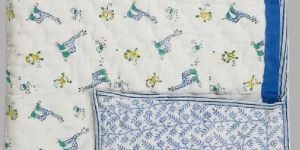 Cotton Hand Block Printed Baby Quilt