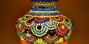 Mosaic Hurricane Lamp