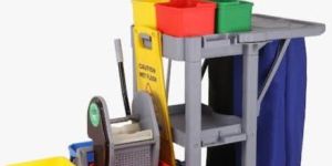 Triple Bucket Multifunctional Janitorial Cart