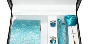 Sea Blue Paisley Necktie Set