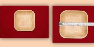 SS 45 Areca Leaf Square Shallow Plates