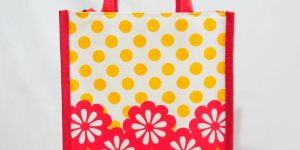 Yellow and red Color Eco-friendly Jute bag