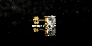 Yellow Gold Lab Grown Solitaire Nosepin