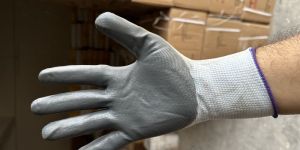 White Grey Nitrile Coated Gloves