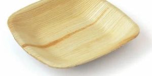Plain Areca Leaf Square Plate
