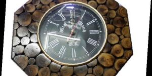 Wooden Hexagonal Wall Clock