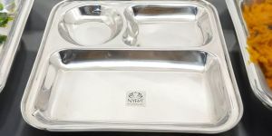 Nyra Stainless Steel 3 In-1 Dinner Plate