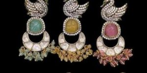 Designer Multicolor Brass Earrings