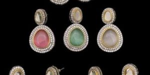 Round Multicolor Brass Earrings