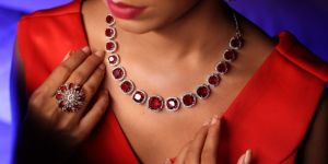 Ruby Diamond Necklace Set