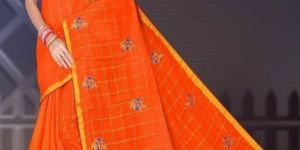 Ladies Embroidered Cotton Saree