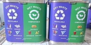 Stainless Steel Duo Wet And Dry Dustbin