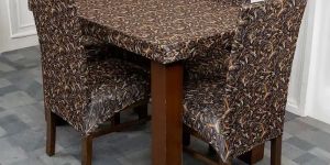 DivineTrendz- Golden & Black Pattern Elastic Chair Table Cover