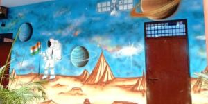 School Cartoon Wall Painting Images, Cartoon Wall Painting in School