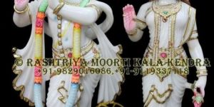 24 Inch Marble Radha Krishna Statue