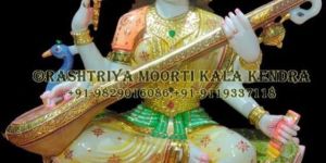 Marble Saraswati Mata Statue
