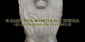 White Marble Lion Statue
