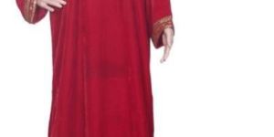Red Velvet Embroidered Kaftan