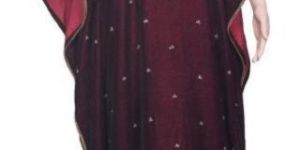 Velvet Embroidery Maroon Kaftan