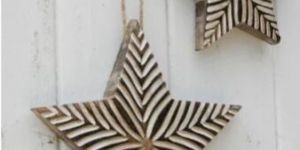 Hanging Star Wooden Christmas Decorations