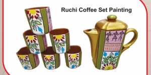 Terracotta Printed Ruchi Coffee Set