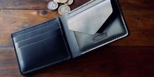 Black Coin Pocket Leather Wallet