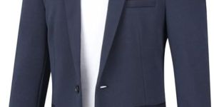 Navy Dark Blue Stylish Regular Formal Blazer