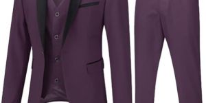 Purpul 3 Pieces Wedding Suit Blazer Business Suit Official Suit