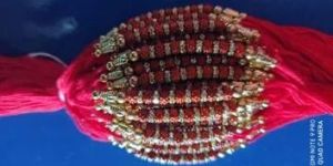 Golden Beads Rudraksha Rakhi