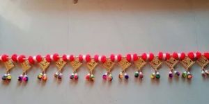 Red Beads Festival Pompom Toran