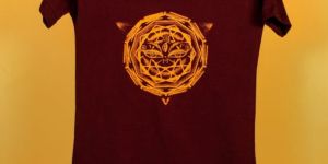 Mens Brown Mandala Printed T-Shirt