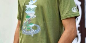 Mens Green Musafir Printed T-Shirt