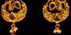 Party Wear Gold Plated Kundan Earrings