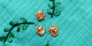 Party Wear Designer Green Ribbon Work Saree