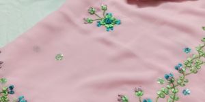 Satin Ribbon Work Saree