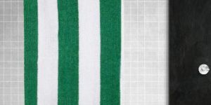Rekhas Premium Cotton Pool Towel Green & White Cabana Cotton Stripe Unisex Bath Towel