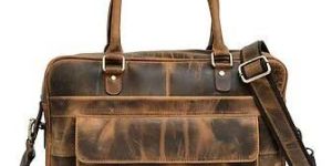 Hunter Brown Leather Laptop Bag