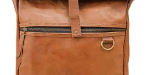 Roll Top Leather Backpack