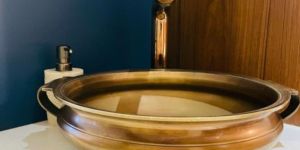 Brass Urli Counter Top Wash Basin