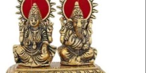 Gold Plated Laxmi Ganesh Statue
