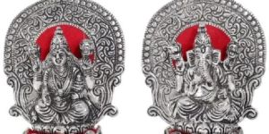 Silver Plated Laxmi Ganesh Statue